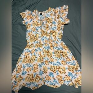 SHEIN light pink with burnt orange flowers romper